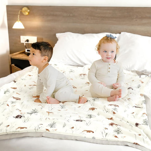6 55" 69" GRSSDER Cotton Muslin Quilt Blanket - Silky Soft and Breathable Kids' Throw Blanket, Oversized Muslin