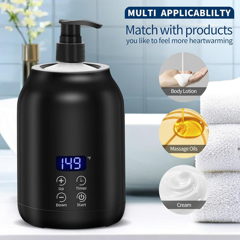 Massage Oil Warmer, Yofuly Electric Massage Oil Digital Heater with Two Oil Bottles, Portable Body Lotion Warmer Cream