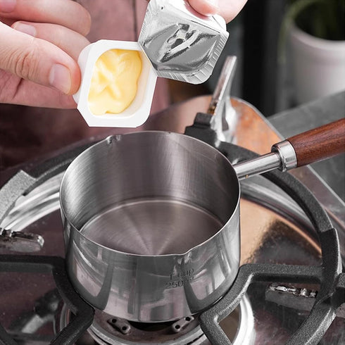 Kloahmo 8.5 oz (250 ml) Food grade Stainless Steel Mini Butter Warmer, Mini Milk/Coffee Warmer, Milk Warmer, Small Baby