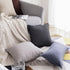 Jeanerlor 26"x26" Decorative Cotton Linen Couch Throw Pillow Case, Dark Grey Euro Sham for Wedding Gift