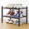 Smiry Shoe Rack, 2 Tier Small Bamboo Shoe Organizer, Stackable Free Standing
