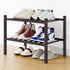 Smiry Shoe Rack, 2 Tier Small Bamboo Shoe Organizer, Stackable Free Standing