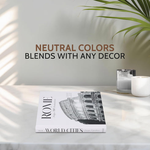 Rome Decorative Books for Coffee Table - Designer Faux/Fake Books for Decoration - Enhance Your Coffee Table, Mantle
