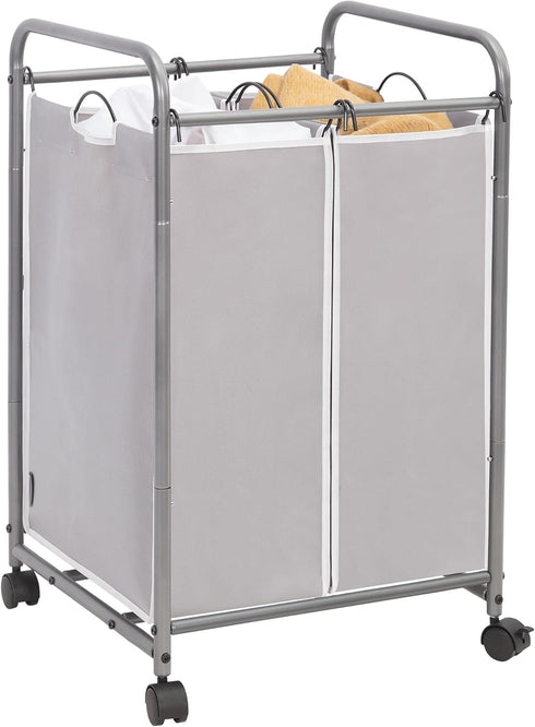 STORAGE MANIAC Laundry Sorter 2 Section, 90 L Gal Laundry Hamper with