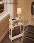 3-Tier ULET335W01 VASAGLE Side Table with Charging Station, Narrow End Table, Nightstand, Sofa Table for Small Spaces
