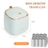 Mini Countertop Trash Can with 12 Rolls of Trash Bags, Desk Trash Can Tiny Trash Can with Press Type Lid, Desktop Trash Can Applicable for Bathroom Vanity Home Office (Trash can-kw-light blue)