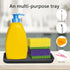Silicone Sponge Holder Kitchen Sink Organizer Tray Dish Caddy with Soap Dispenser, Scrubber Spoon Holder (Black, 2 Pack)
