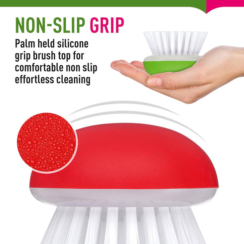 2Pcs Set Vegetable Brush Scrubber for Food Fruit and Veggie Brush Silicone Top and Ultra-Strong Bristles Potato
