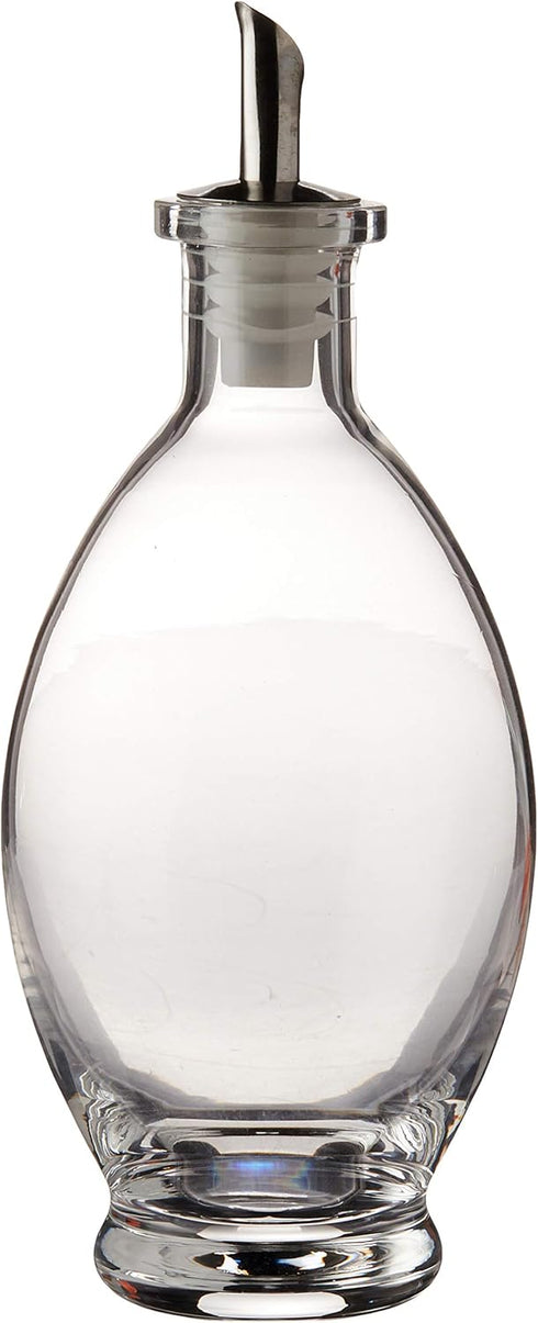 Fox Run Olive Oil and Vinegar Drizzler Bottle, Oval, Glass, 7.75" x