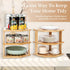Countertop, 3-Tier 3 (9.5, Plate Organizer for Cabinet and Kitchen Bamboo Corner Shelf - Space Saver, Tier Shelf
