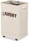 Wondersome Laundry Hamper with Wheels - Farmhouse Cream - 90-Liter Extra Large