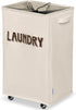 Wondersome Laundry Hamper with Wheels - Farmhouse Cream - 90-Liter Extra Large
