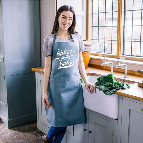 Funny Baking Aprons for Women Men, Cute Kitchen Cooking Apron with 2 Pockets, Gifts for Bakers