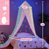 SYHITOU Rainbow Bed Canopy for Girls with Glowing Stars, Colorful Princess Canopy Bed Curtains for Twin, Full