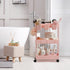 3 danpinera Slim Storage Cart, Tier Narrow Rolling Cart on Wheels Bathroom Organizer with Dividers Handle Hanging Cups