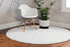 Unique Loom Davos Shag Collection Area Rug - Solid White/Ivory (2' Round)