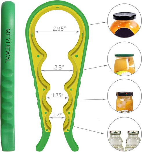 Jar Opener, 6 In 1 Bottle Opener for Weak Hands, Multifunctional Lid Opener Kit for Seniors & Kids