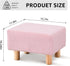 Wimarsbon Ottoman,Modern Footrest with Soft Padded Seat,Teddy Velvet Foot Stool with Wood Legs,Small Square Pouf