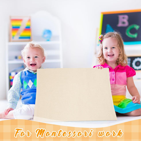 VitalCozy 6 (23.6 15.8 Inch) Pcs Montessori Mat Montessori Classroom Rug Materials Children Playing Mat Cotton Working