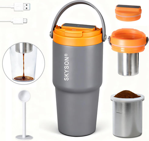Portable Coffee Maker Mug for Travel,Mini Espresso Coffee Machine,20 oz Thermos Cup