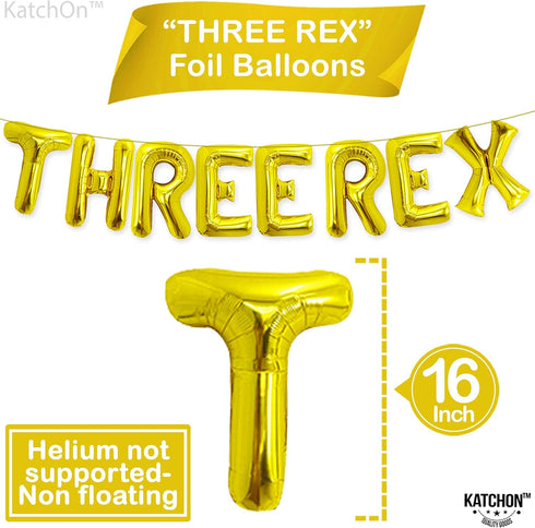 KatchOn Giant Dinosaur Balloons for Birthday Party, 48 Inch, Pack of 4, Three Rex Party Decorations, Dinosaur Birthday