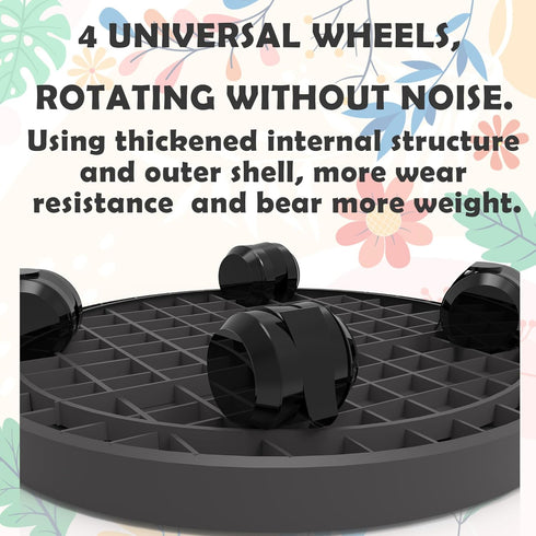 WanderingDonkey 11 Inch , Brown Heavy Duty Plant Caddy with Wheels,Rolling Plant Stand Pot Trolley,Wheeled Planter
