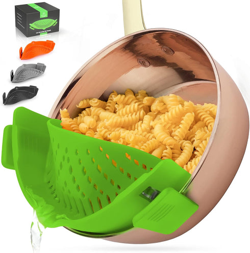 Adjustable Silicone Strainer for Pots, Pans & Bowls, Heat-Resistant by Zulay Kitchen
