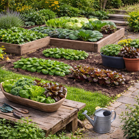 Sunutri Seeds 2500+ 9 Greens Seeds Collection, Seeds, Heirloom Varieties, Arugula, Beet, Upland Cress, Vates Collard