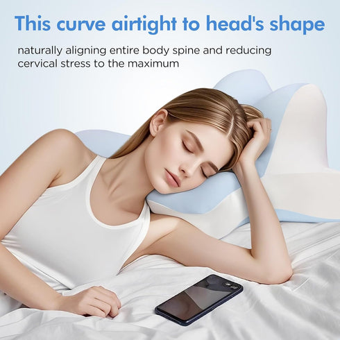 Reading Pillow for Lying, Leaning and Prone, Contour Memory Foam Pillow, Ergonomic Cervical Pillow for Neck