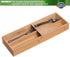 Bamboo Silverware Drawer Organizer, Small Kitchen Utensil Tray Holder for Spoons, Forks, Knives, Family of 2-4