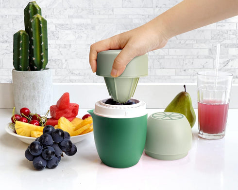 Citrus Juicer Hand Juicer with Lemon Shape - Two Press Options for Different Fruits (Green)