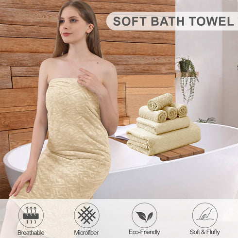18-Piece Set, 6 6 6 100% Set Smuge Bath Towel Include Bath Towel Sheets, Hand Towels and Washcloths - Highly Absorbent