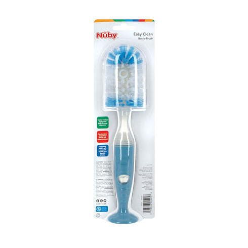 2 1 Nuby Easy Clean Dispensing Soft and Durable Bristle Bottle Brush with Textured Handles and Suction Base, in System