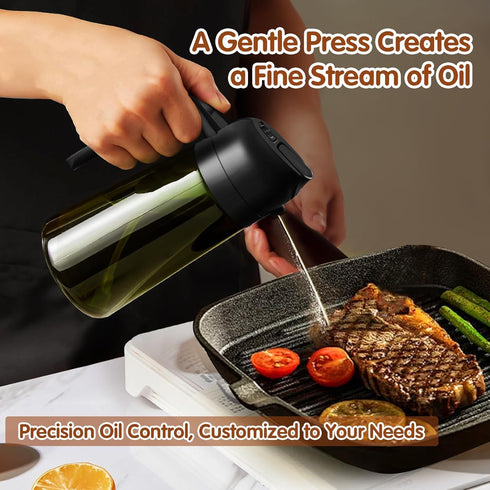 XBllcyiv 16oz/470ml 2 1 Glass Olive Oil Sprayer for Cooking - in Olive Oil Dispenser for Kitchen Gadgets, Air Fryer