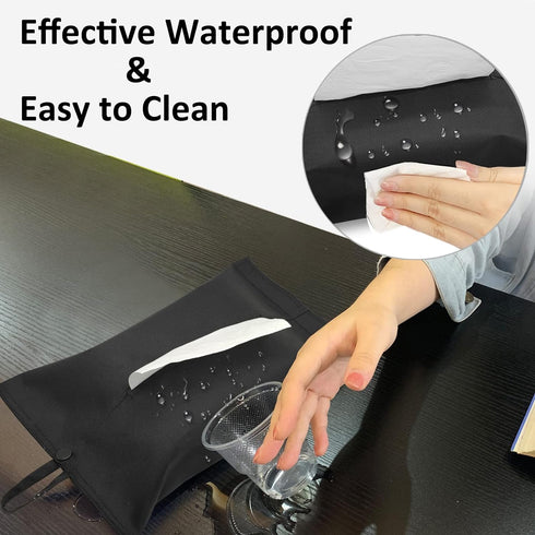 kakaforsa Black Toilet Paper Holder | Reusable Tissue Holder Cloth Cover | Hang Paper Towel Holder for Car, Home,