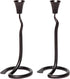 RTZEN Decorative Taper Candle Holders: Modern Wrought Iron Blacksmith Large Farmhouse Candlestick Holders, 2 Pack