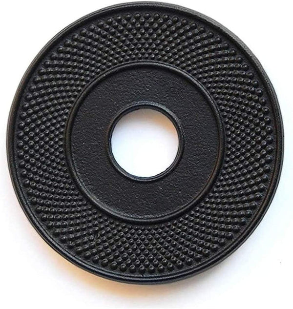 suyika Cast Iron Mat with Rubber Pegs for Japanese Tea Kettle Black Trivet 5.3in