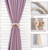 2 Pack NICEEC Wooden Ball Magnetic Curtain Tiebacks Boho Home Decor Drape Tie Backs Natural Cotton Hand Woven Rope