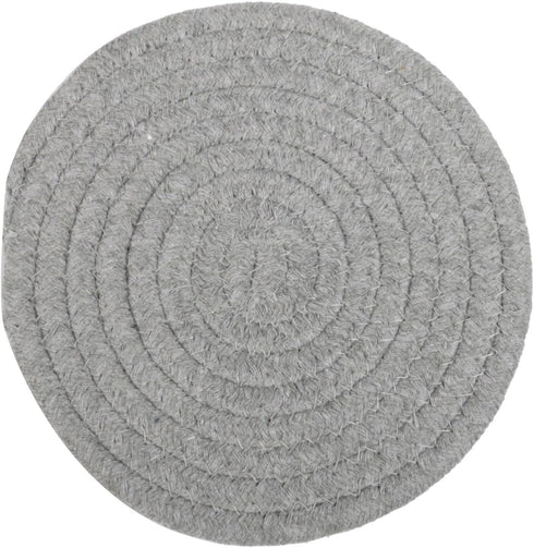 Potholders Set Trivets Set - 100% Pure Cotton Thread Weave Hot Pot Holders (Set of 3), Diameter 7 Inches (Light Gray)