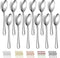 Dinner Spoons 12 Pieces, Stainless Steel 7.28inch Spoons, Easy to Clean, Dishwasher Safe