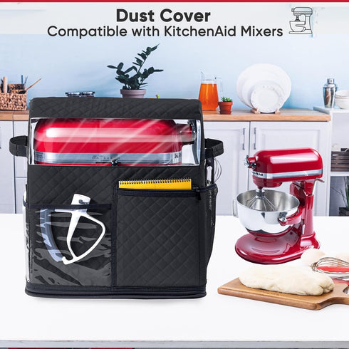 BAGSPRITE Stand Mixer Cover - Detachable Appliance Sliders for KitchenAid Mixer, Storage Bag for 6/7/8 Quart