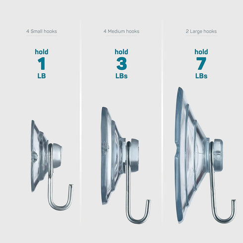 SEWANTA All-Purpose Suction Cup Hooks, 20PK Combo Set, Powerful Window Suction Cups with Hooks for Hanging