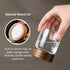 MOLADRI 26 oz/850 ml -4 Pack Clear Glass Storage Canister with Airtight Wooden Lid, Small Overnight Oats Containers