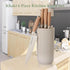 Kitchen Knife Set, Retrosohoo 6-Pieces Khaki Sharp Knife Set with Universal Knife Block