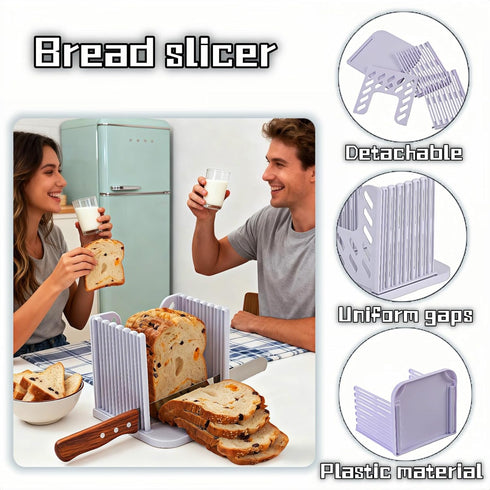 RyanDesign 4 Settings Adjustable Bread Slicer Guide - Thickness for Perfect Homemade Bread Slices, Food-Grade ABS Toast