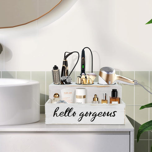 Unistyle Hair Dryer Holder Counter, Hair Tool Organizer for Bathroom Storage, Makeup and Hair Styling Tools