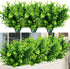 Artificial Plants Flowers Faux Boxwood Shrubs 6 Pack, Lifelike Fake Greenery Foliage for Garden, Patio, Wedding, Indoor