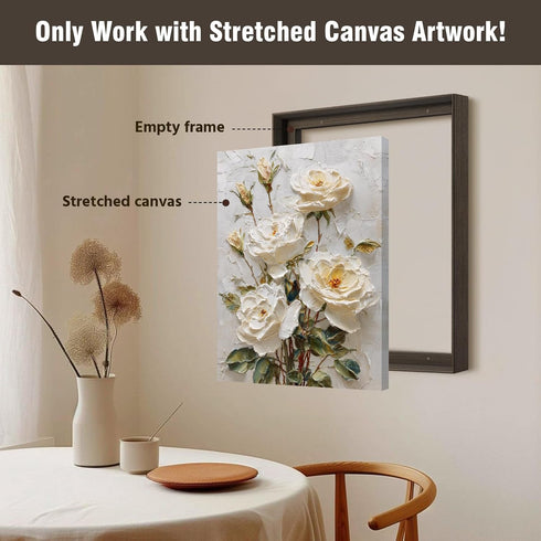 8x10 2 Pack 0.9" Canvas Frame for Art Prints Oil Paintings, Deep Floating Frames for Portrait Living Room Fireplace