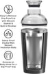 OGGI Groove Insulated Cocktail Shaker, 17oz Double Wall Vacuum Insulated Stainless Steel Mixer with Built-In Strainer
