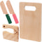 4 Pcs Wooden Kids Knives Cooking Utensils, Safe Knives with Rectangle Cutting Board for Kitchen Cooking